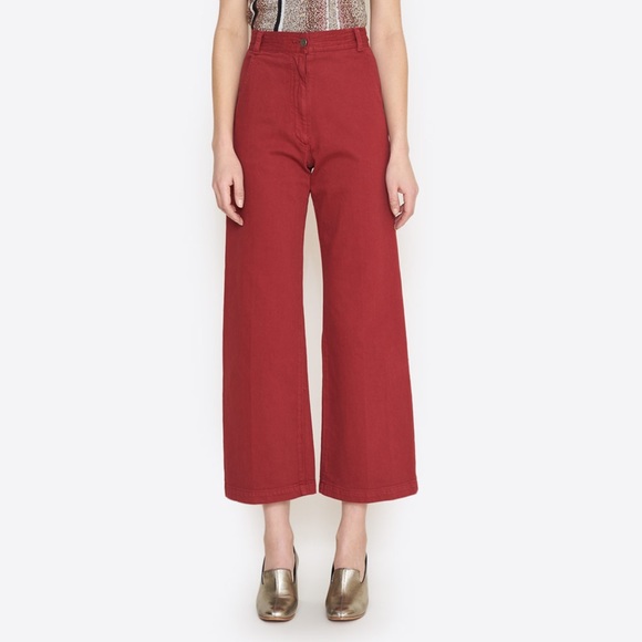 Rachel Comey Denim - Rachel Comey Overdyed Denim Red Bishop Pant